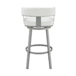 38 Inch White Faux Leather Swivel Low Back Bar Stool 16 38 Inch White Faux Leather Swivel Low Back Bar Stool