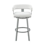 38 Inch White Faux Leather Swivel Low Back Bar Stool 12 38 Inch White Faux Leather Swivel Low Back Bar Stool