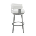 38 Inch White Faux Leather Swivel Low Back Bar Stool 13 38 Inch White Faux Leather Swivel Low Back Bar Stool