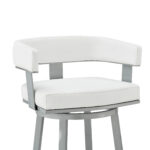 38 Inch White Faux Leather Swivel Low Back Bar Stool 17 38 Inch White Faux Leather Swivel Low Back Bar Stool