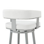 38 Inch White Faux Leather Swivel Low Back Bar Stool 18 38 Inch White Faux Leather Swivel Low Back Bar Stool