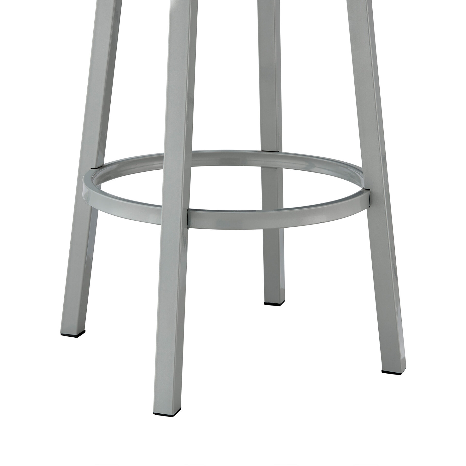38 Inch White Faux Leather Swivel Low Back Bar Stool 6 38 Inch White Faux Leather Swivel Low Back Bar Stool - Image 6