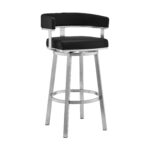 30 Inch Black and Silver Swivel Low Back Bar Stool 10 30 Inch Black and Silver Swivel Low Back Bar Stool