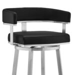 30 Inch Black and Silver Swivel Low Back Bar Stool 14 30 Inch Black and Silver Swivel Low Back Bar Stool