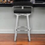 30 Inch Black and Silver Swivel Low Back Bar Stool 11 30 Inch Black and Silver Swivel Low Back Bar Stool