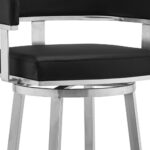 30 Inch Black and Silver Swivel Low Back Bar Stool 17 30 Inch Black and Silver Swivel Low Back Bar Stool