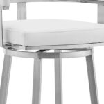 30-Inch White and Silver Swivel Faux Leather Bar Stool 15 30-Inch White and Silver Swivel Faux Leather Bar Stool