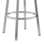30-Inch White and Silver Swivel Faux Leather Bar Stool 14 30-Inch White and Silver Swivel Faux Leather Bar Stool