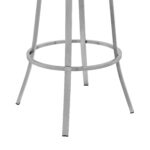 40" Gray Faux Leather and Iron Swivel Bar Stool