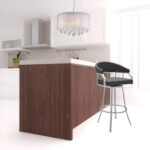 40" Gray Faux Leather and Iron Swivel Bar Stool