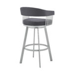 29 Inch Slate Gray Swivel Bar Stool with Low Back 14 29 Inch Slate Gray Swivel Bar Stool with Low Back