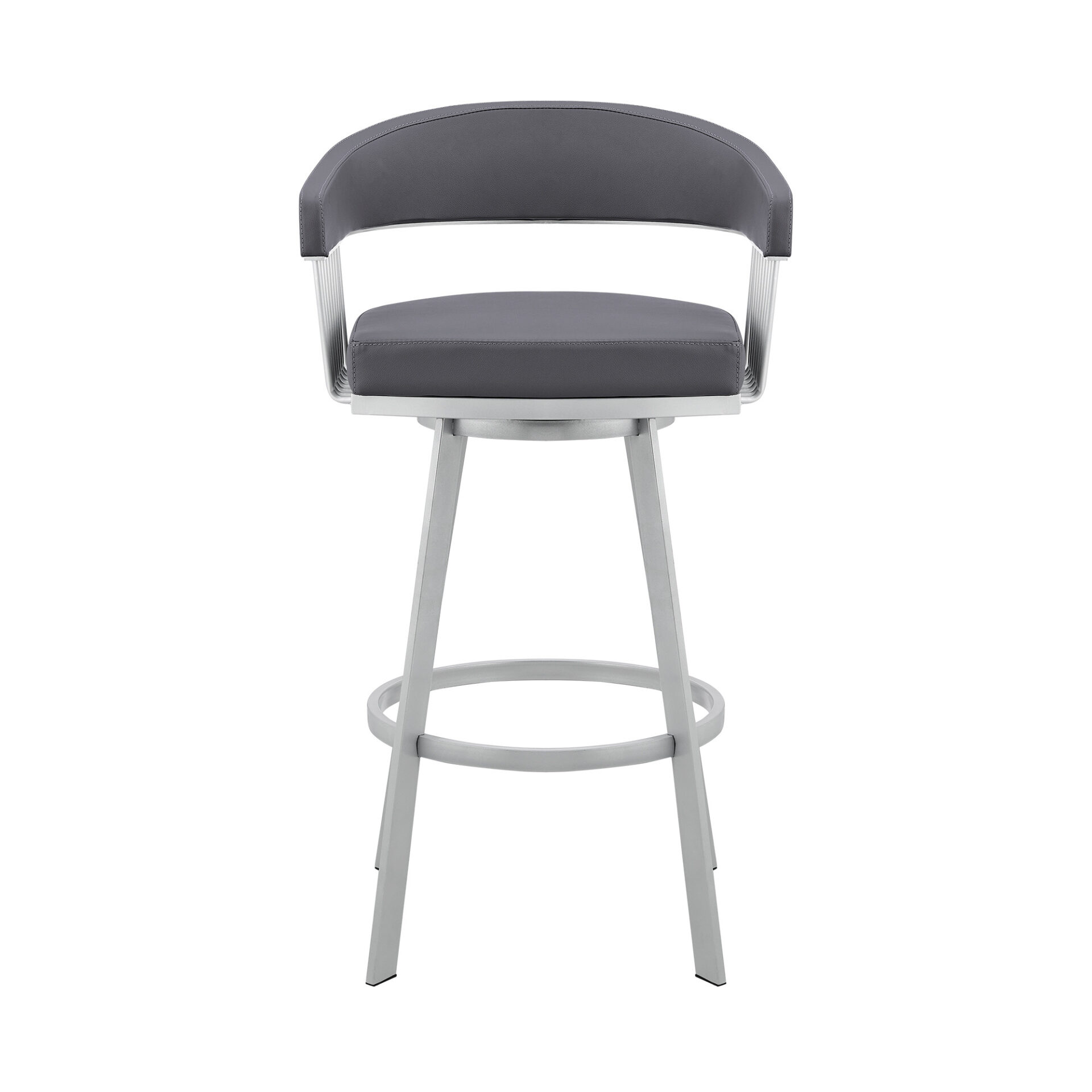 29 Inch Slate Gray Swivel Bar Stool with Low Back 3 29 Inch Slate Gray Swivel Bar Stool with Low Back - Image 3