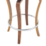 39 Inch Gray and Brown Swivel Bar Stool with Footrest