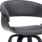 27" Gray and Black Swivel Faux Leather Counter Bar Stool