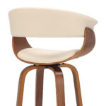 27-Inch Cream and Brown Swivel Low Back Bar Stool 17 27-Inch Cream and Brown Swivel Low Back Bar Stool