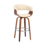 31 Inch Cream and Brown Swivel Faux Leather Bar Stool 10 31 Inch Cream and Brown Swivel Faux Leather Bar Stool