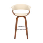 31 Inch Cream and Brown Swivel Faux Leather Bar Stool 12 31 Inch Cream and Brown Swivel Faux Leather Bar Stool