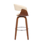 31 Inch Cream and Brown Swivel Faux Leather Bar Stool 13 31 Inch Cream and Brown Swivel Faux Leather Bar Stool