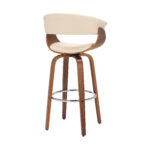 31 Inch Cream and Brown Swivel Faux Leather Bar Stool 14 31 Inch Cream and Brown Swivel Faux Leather Bar Stool