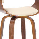 31 Inch Cream and Brown Swivel Faux Leather Bar Stool 18 31 Inch Cream and Brown Swivel Faux Leather Bar Stool