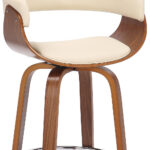 31 Inch Cream and Brown Swivel Faux Leather Bar Stool 17 31 Inch Cream and Brown Swivel Faux Leather Bar Stool