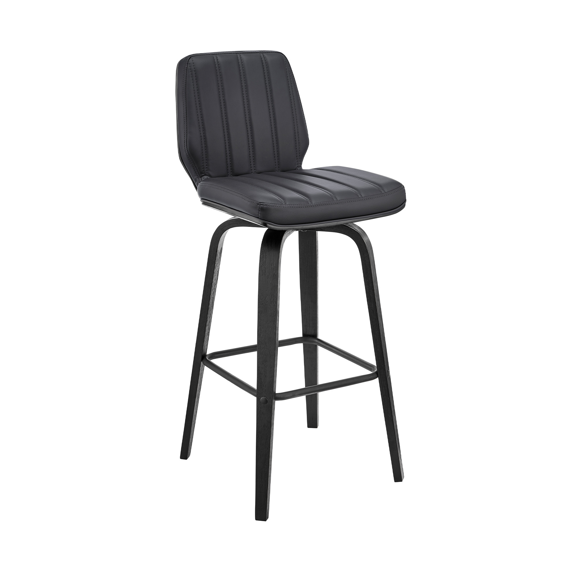 27-Inch Gray and Black Swivel Counter Height Bar Stool 2 27-Inch Gray and Black Swivel Counter Height Bar Stool - Image 2
