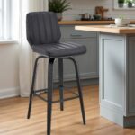 27-Inch Gray and Black Swivel Counter Height Bar Stool 10 27-Inch Gray and Black Swivel Counter Height Bar Stool