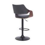 45 Inch Gray Faux Leather Adjustable Swivel Bar Stool
