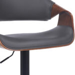 45 Inch Gray Faux Leather Adjustable Swivel Bar Stool