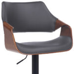 45 Inch Gray Faux Leather Adjustable Swivel Bar Stool