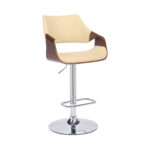 45 Inch Cream and Silver Adjustable Swivel Bar Stool with Footrest 10 45 Inch Cream and Silver Adjustable Swivel Bar Stool with Footrest