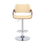 45 Inch Cream and Silver Adjustable Swivel Bar Stool with Footrest 11 45 Inch Cream and Silver Adjustable Swivel Bar Stool with Footrest