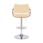 45 Inch Cream and Silver Adjustable Swivel Bar Stool with Footrest 14 45 Inch Cream and Silver Adjustable Swivel Bar Stool with Footrest