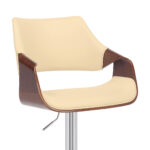 45 Inch Cream and Silver Adjustable Swivel Bar Stool with Footrest 15 45 Inch Cream and Silver Adjustable Swivel Bar Stool with Footrest