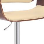 45 Inch Cream and Silver Adjustable Swivel Bar Stool with Footrest 16 45 Inch Cream and Silver Adjustable Swivel Bar Stool with Footrest
