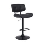 25-Inch Adjustable Height Swivel Faux Leather Bar Stool