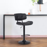 25-Inch Adjustable Height Swivel Faux Leather Bar Stool