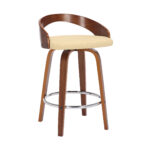 26 Inch Cream and Brown Swivel Low Back Bar Stool 12 26 Inch Cream and Brown Swivel Low Back Bar Stool