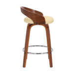 26 Inch Cream and Brown Swivel Low Back Bar Stool 14 26 Inch Cream and Brown Swivel Low Back Bar Stool