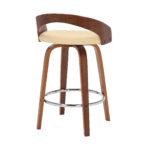 26 Inch Cream and Brown Swivel Low Back Bar Stool 15 26 Inch Cream and Brown Swivel Low Back Bar Stool