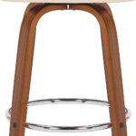 30-Inch Cream and Brown Swivel Low Back Bar Stool
