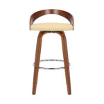 30-Inch Cream and Brown Swivel Low Back Bar Stool
