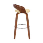 30-Inch Cream and Brown Swivel Low Back Bar Stool