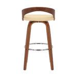 30-Inch Cream and Brown Swivel Low Back Bar Stool