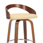 30-Inch Cream and Brown Swivel Low Back Bar Stool