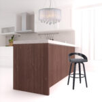 31 Inch Gray Faux Leather Swivel Counter Height Bar Stool