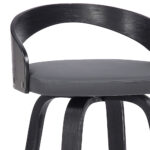 31 Inch Gray Faux Leather Swivel Counter Height Bar Stool