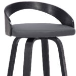 31 Inch Gray Faux Leather Swivel Counter Height Bar Stool