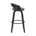 31 Inch Gray Faux Leather Swivel Counter Height Bar Stool