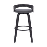 31 Inch Gray Faux Leather Swivel Counter Height Bar Stool
